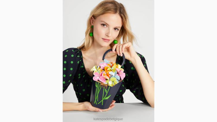 sac à poignée supérieure en forme de bouquet 3D orné de fleurs Kate Spade femmes accessoires D8288182 blazer bleu multicolore