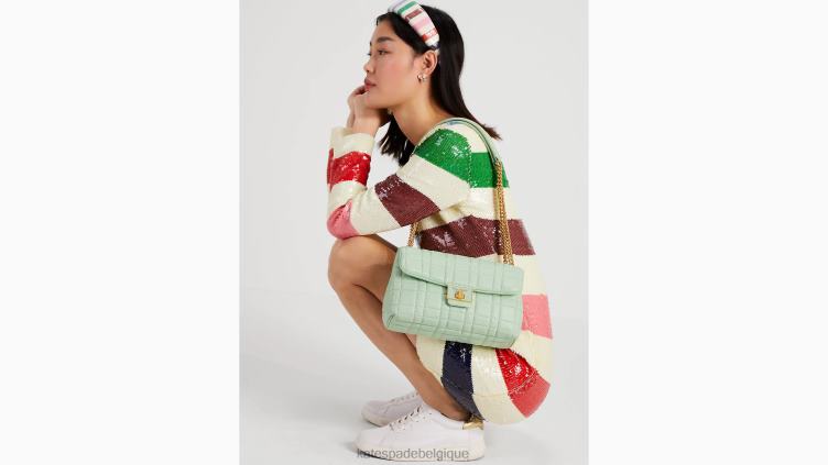 sac porté épaule convertible de taille moyenne matelassé evelyn Kate Spade femmes accessoires D8288317 crème de pistache