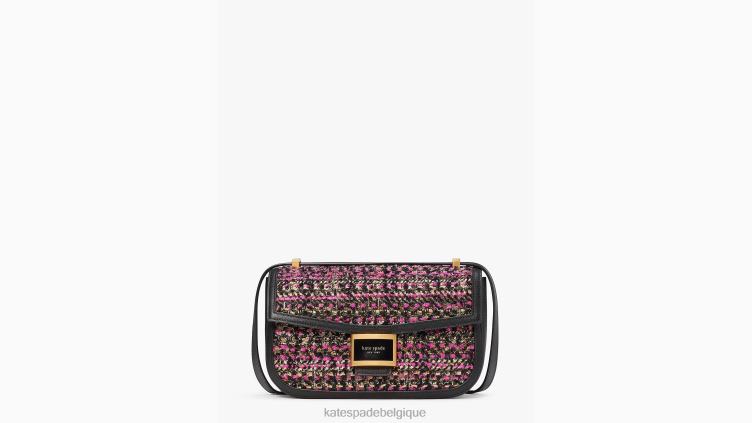 sac porté épaule convertible moyen en tweed katy Kate Spade femmes accessoires D8288339 rose multicolore