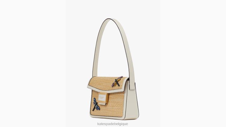 sac porté épaule moyen en paille à ornements libellule Katy Kate Spade femmes accessoires D8288154 naturel multi