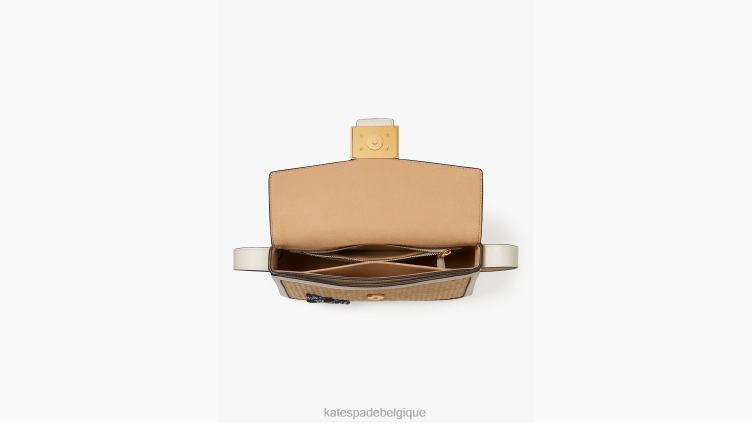 sac porté épaule moyen en paille à ornements libellule Katy Kate Spade femmes accessoires D8288154 naturel multi
