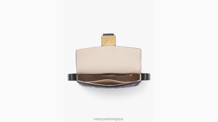 sac porté épaule moyen en tweed katy Kate Spade femmes accessoires D8288336 rose multicolore