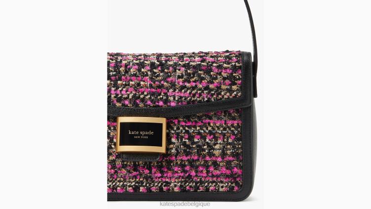 sac porté épaule moyen en tweed katy Kate Spade femmes accessoires D8288336 rose multicolore
