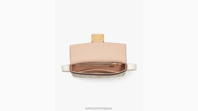 sac porté épaule moyen en tweed katy Kate Spade femmes accessoires D828849 crème multi