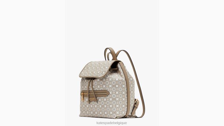 sac à dos à rabat mia monogramme fleuri Kate Spade femmes accessoires D8288325 naturel multi