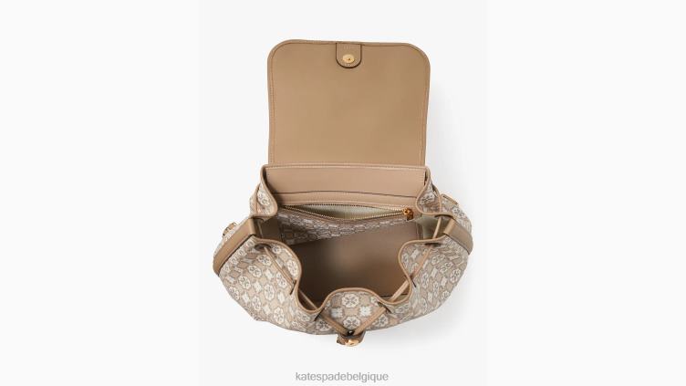 sac à dos à rabat mia monogramme fleuri Kate Spade femmes accessoires D8288325 naturel multi