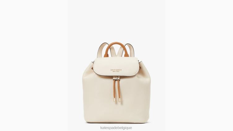 sac à dos à rabat moyen en cuir grainé sinch Kate Spade femmes accessoires D8288169 verre de lait multi