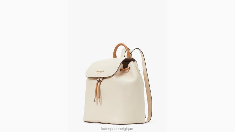 sac à dos à rabat moyen en cuir grainé sinch Kate Spade femmes accessoires D8288169 verre de lait multi