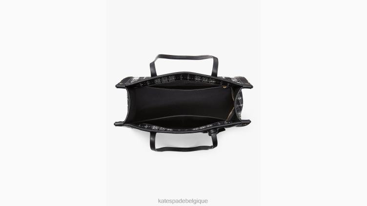 cabas moyen en jacquard à carreaux Market Posh Kate Spade femmes accessoires D8288334 noir multicolore