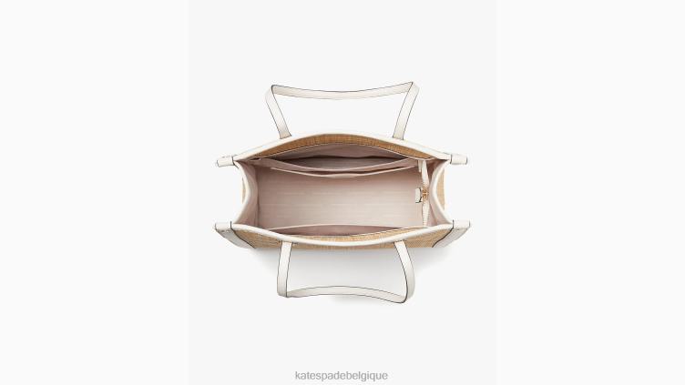 cabas moyen en paille de marché Kate Spade femmes accessoires D828827 crème multi