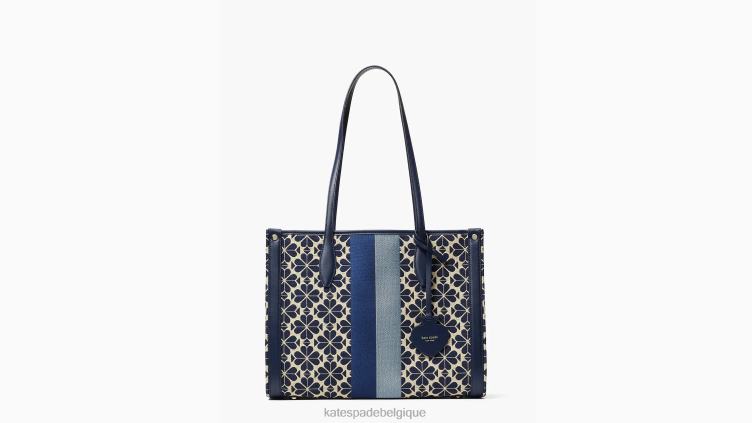 cabas moyen market à rayures et jacquard fleuri Kate Spade femmes accessoires D8288167 bleu multicolore