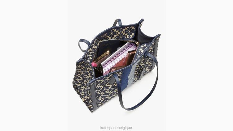 cabas moyen market à rayures et jacquard fleuri Kate Spade femmes accessoires D8288167 bleu multicolore