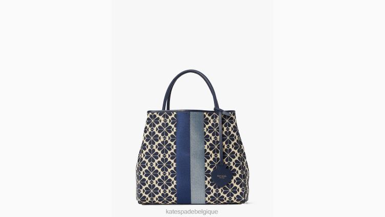 fourre-tout moyen à rayures en jacquard fleuri Kate Spade femmes accessoires D8288158 bleu multicolore