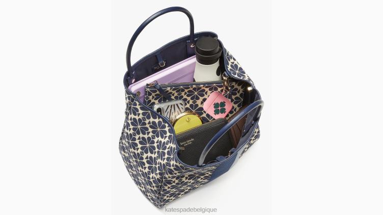 fourre-tout moyen à rayures en jacquard fleuri Kate Spade femmes accessoires D8288158 bleu multicolore