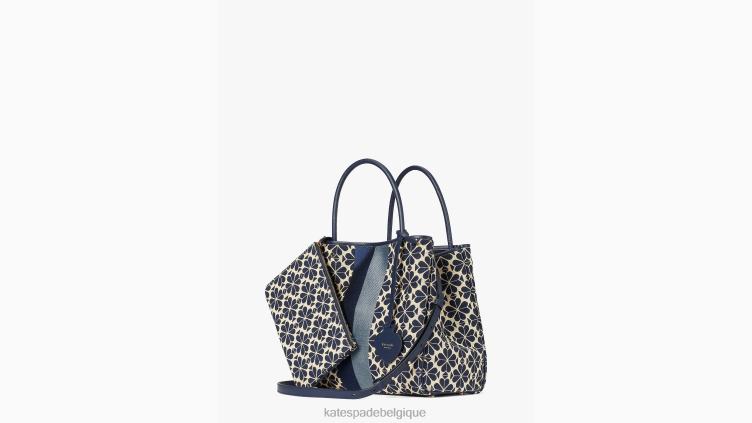 fourre-tout moyen à rayures en jacquard fleuri Kate Spade femmes accessoires D8288158 bleu multicolore