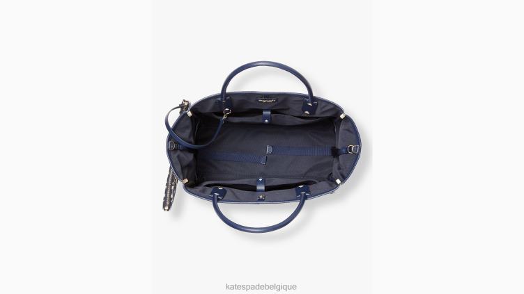 fourre-tout moyen à rayures en jacquard fleuri Kate Spade femmes accessoires D8288158 bleu multicolore