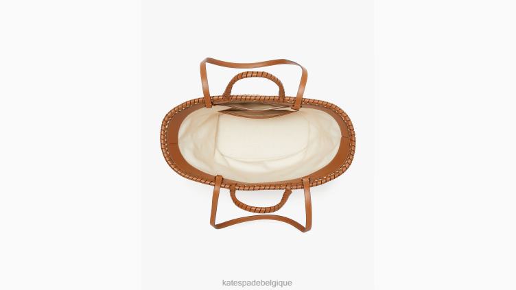 grand cabas en paille orné de coquillages Kate Spade femmes accessoires D82884 naturel multi