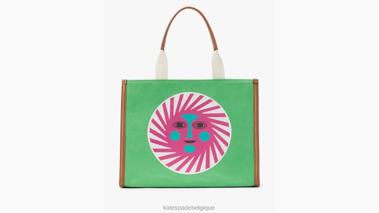 grand cabas en toile alexander girard x new york Kate Spade femmes accessoires D828817 vert
