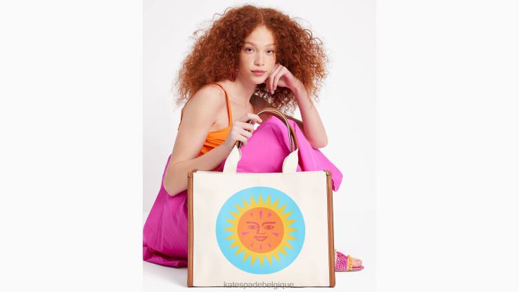 grand cabas en toile alexander girard x new york Kate Spade femmes accessoires D828818 multi