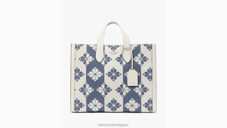 grand cabas manhattan en toile bicolore flower Kate Spade femmes accessoires D8288186 halo blanc multi