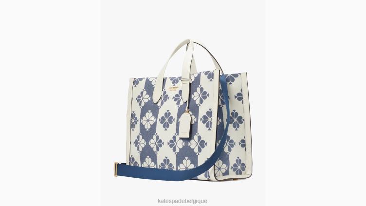 grand cabas manhattan en toile bicolore flower Kate Spade femmes accessoires D8288186 halo blanc multi