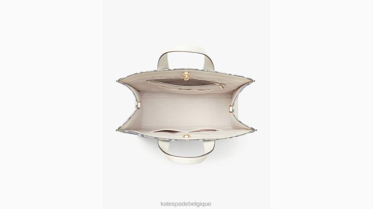 grand cabas manhattan en toile bicolore flower Kate Spade femmes accessoires D8288186 halo blanc multi