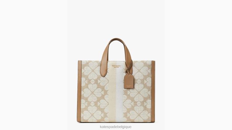 grand cabas manhattan oversize à fleurs et rayures en jacquard Kate Spade femmes accessoires D8288271 naturel multi