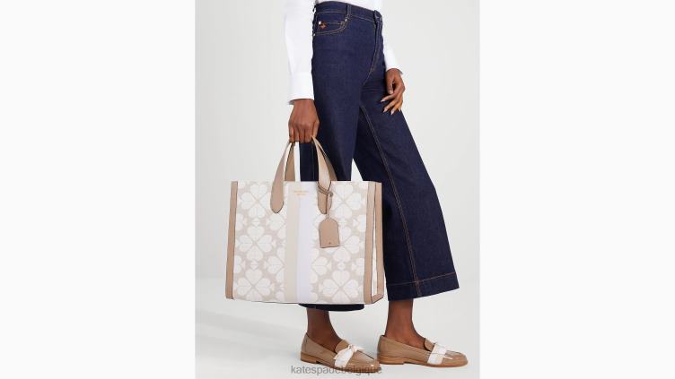 grand cabas manhattan oversize à fleurs et rayures en jacquard Kate Spade femmes accessoires D8288271 naturel multi