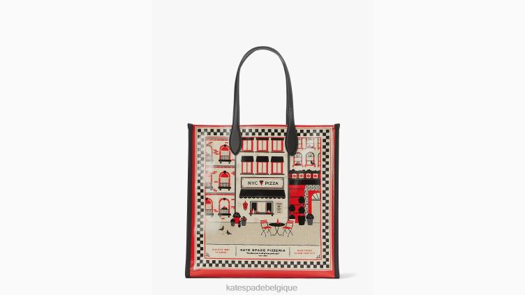 grand fourre-tout Gotham en toile Slice Pizzeria Kate Spade femmes accessoires D8288209 multi