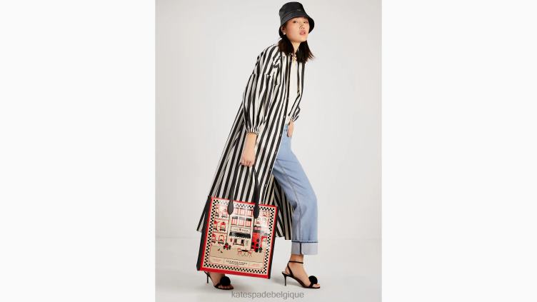 grand fourre-tout Gotham en toile Slice Pizzeria Kate Spade femmes accessoires D8288209 multi