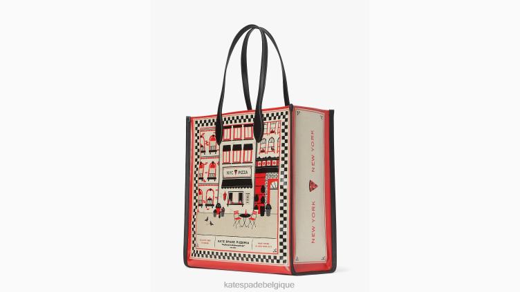 grand fourre-tout Gotham en toile Slice Pizzeria Kate Spade femmes accessoires D8288209 multi