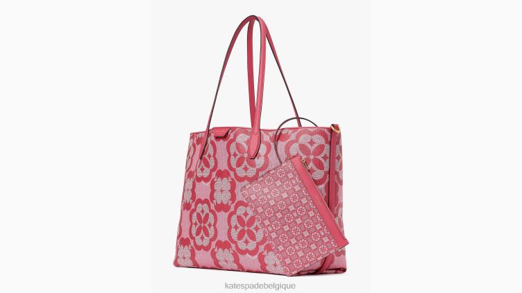 grand fourre-tout Sutton à monogramme fleuri Kate Spade femmes accessoires D8288202 confiture de framboises multi