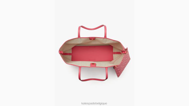 grand fourre-tout Sutton à monogramme fleuri Kate Spade femmes accessoires D8288202 confiture de framboises multi