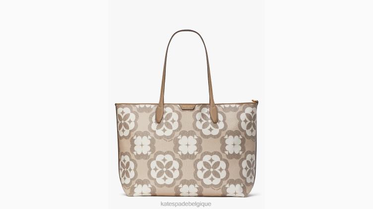 grand fourre-tout Sutton à monogramme fleuri Kate Spade femmes accessoires D8288204 naturel multi