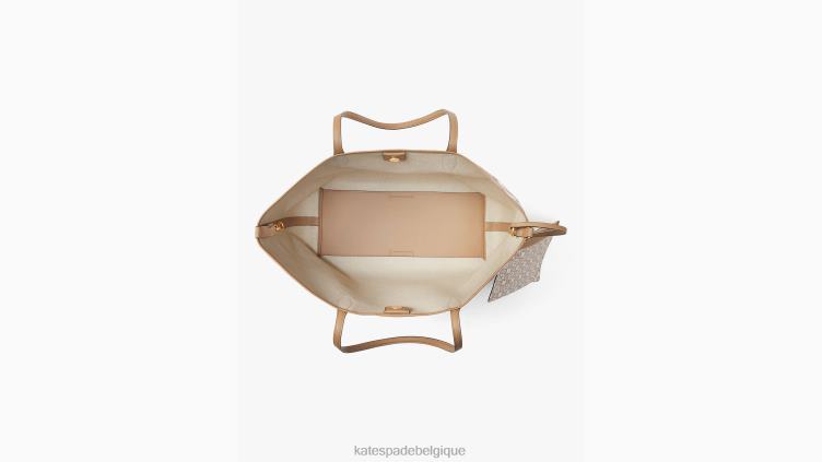 grand fourre-tout Sutton à monogramme fleuri Kate Spade femmes accessoires D8288204 naturel multi