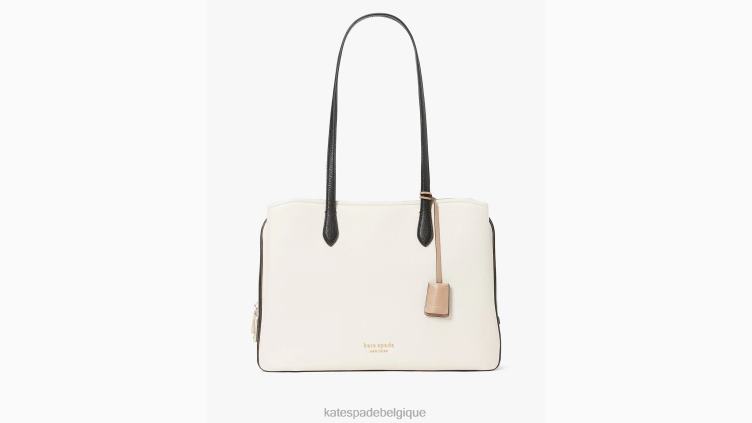 grand fourre-tout de travail hudson color block Kate Spade femmes accessoires D8288191 parchemin multi