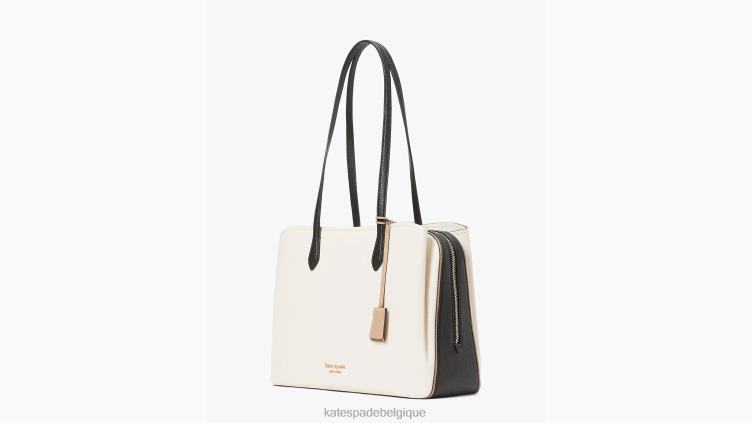 grand fourre-tout de travail hudson color block Kate Spade femmes accessoires D8288191 parchemin multi