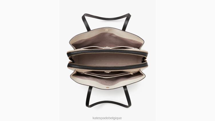 grand fourre-tout de travail hudson color block Kate Spade femmes accessoires D8288191 parchemin multi