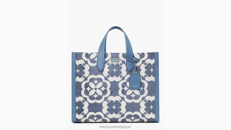 grand fourre-tout en chenille à monogramme floral manhattan Kate Spade femmes accessoires D8288308 manta bleu multi