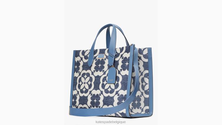 grand fourre-tout en chenille à monogramme floral manhattan Kate Spade femmes accessoires D8288308 manta bleu multi