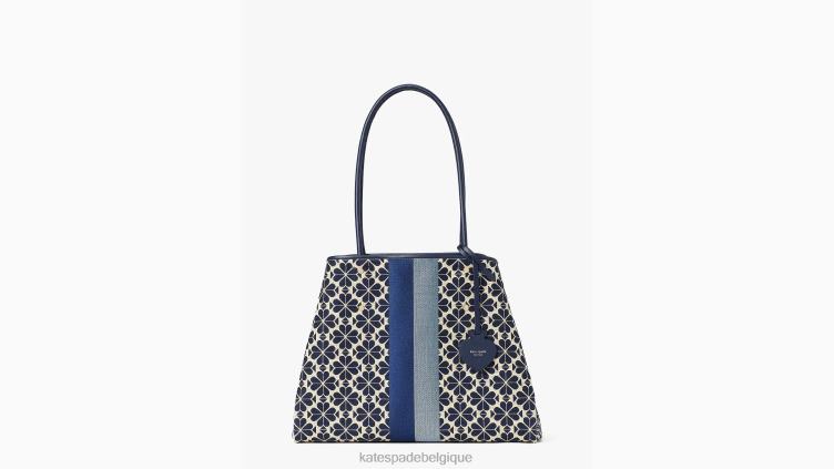 grand fourre-tout à fleurs en jacquard à rayures Kate Spade femmes accessoires D8288206 bleu multicolore