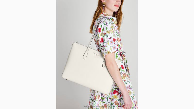 grand fourre-tout zippé toute la journée Kate Spade femmes accessoires D828878 parchemin