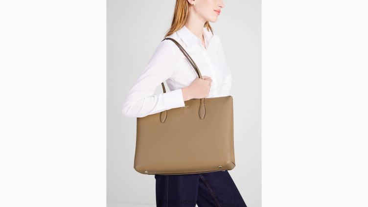 grand fourre-tout zippé toute la journée Kate Spade femmes accessoires D828879 taupe intemporel