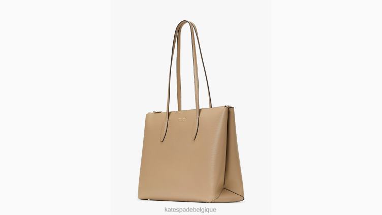 grand fourre-tout zippé toute la journée Kate Spade femmes accessoires D828879 taupe intemporel