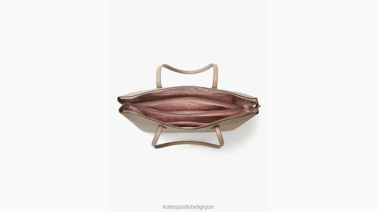 grand fourre-tout zippé toute la journée Kate Spade femmes accessoires D828879 taupe intemporel