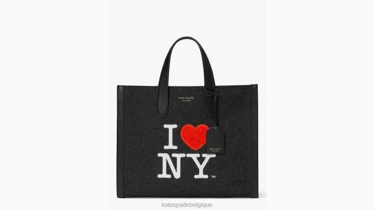 j'aime ny x new york manhattan grand fourre-tout Kate Spade femmes accessoires D8288299 noir multicolore