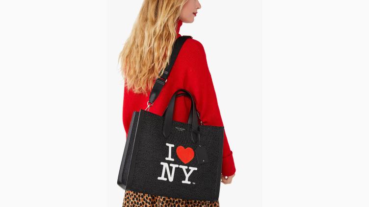 j'aime ny x new york manhattan grand fourre-tout Kate Spade femmes accessoires D8288299 noir multicolore