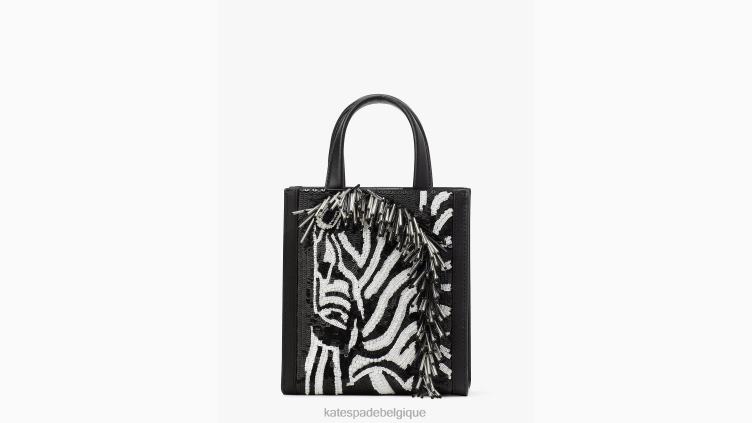 manhattan mini sac à main orné de zèbres Kate Spade femmes accessoires D8288335 noir multicolore