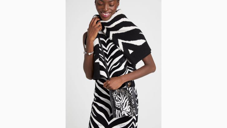 manhattan mini sac à main orné de zèbres Kate Spade femmes accessoires D8288335 noir multicolore