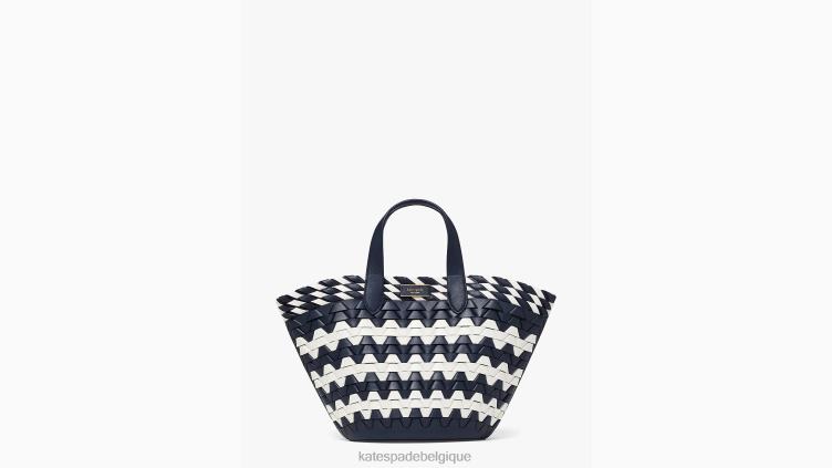petit cabas en cuir tressé zigzag Kate Spade femmes accessoires D8288252 blazer bleu multicolore